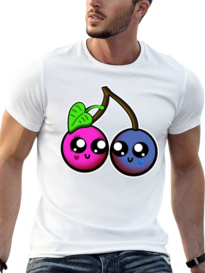 Kawaii Cherry Graphic Tee - Cute Fruit Shirt
