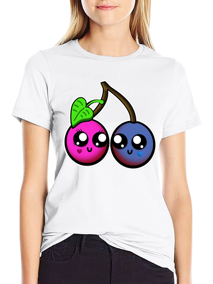 Kawaii Cherry Graphic Tee - Cute Fruit Shirt