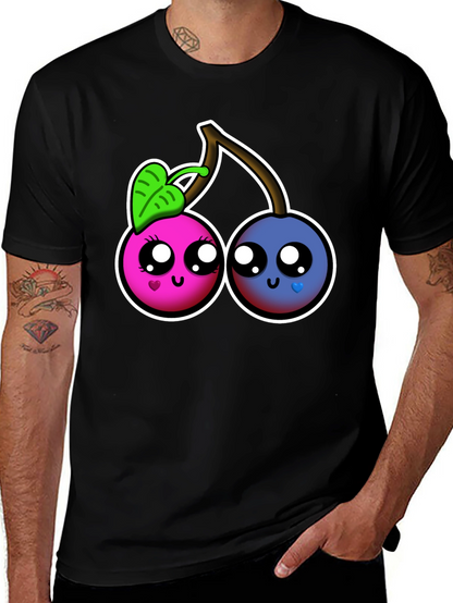 Kawaii Cherry Graphic Tee - Cute Fruit Shirt