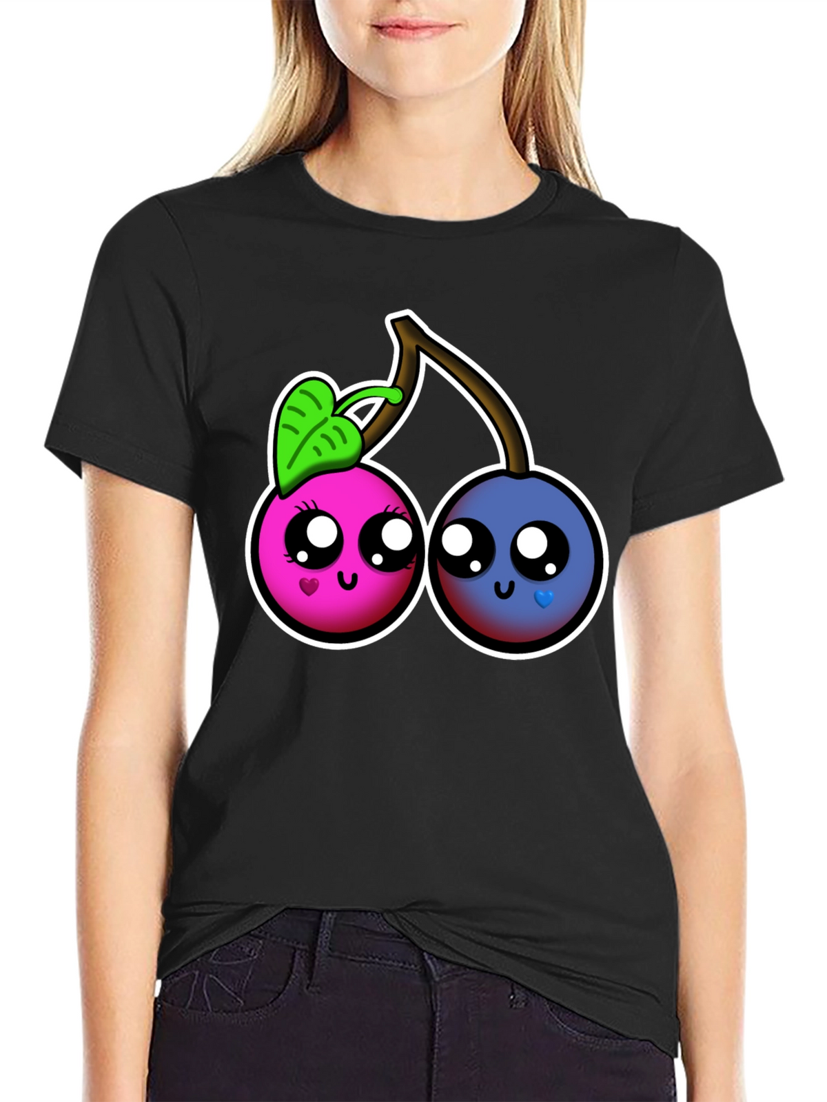 Kawaii Cherry Graphic Tee - Cute Fruit Shirt