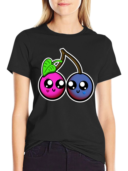 Kawaii Cherry Graphic Tee - Cute Fruit Shirt