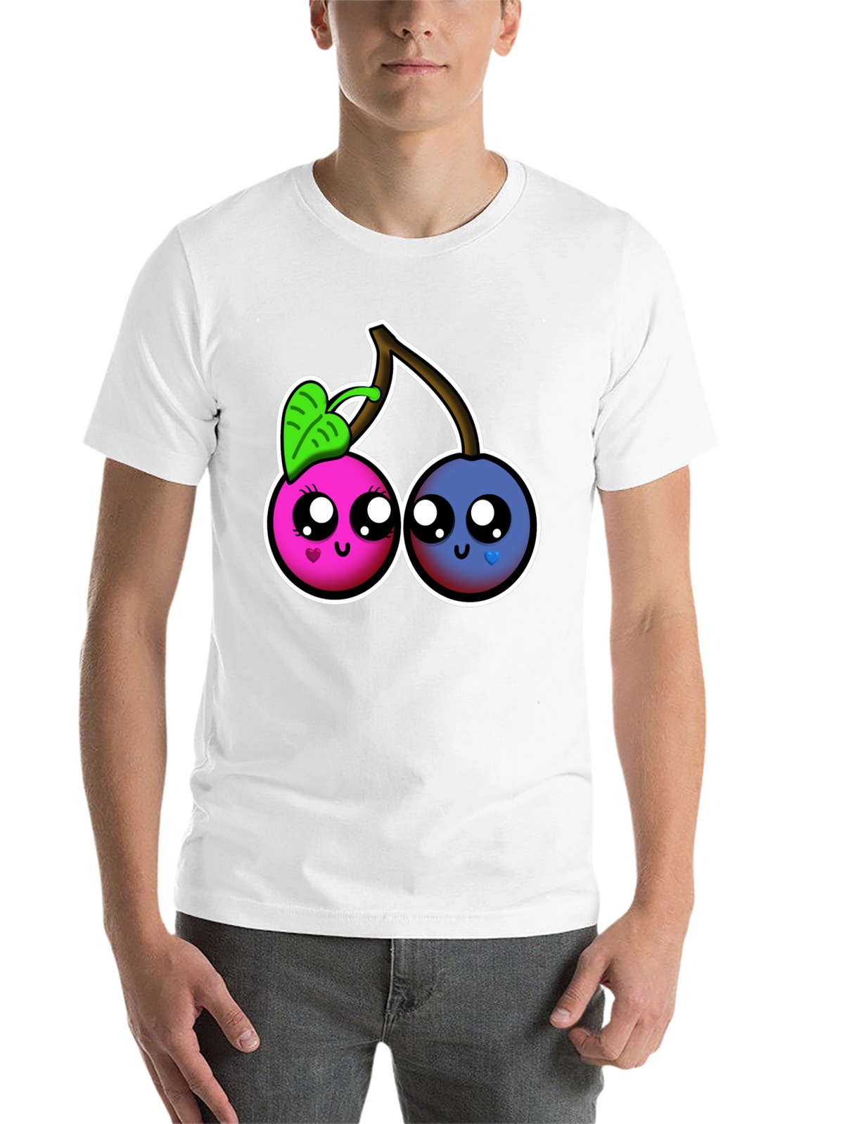 Kawaii Cherry Graphic Tee - Cute Fruit Shirt