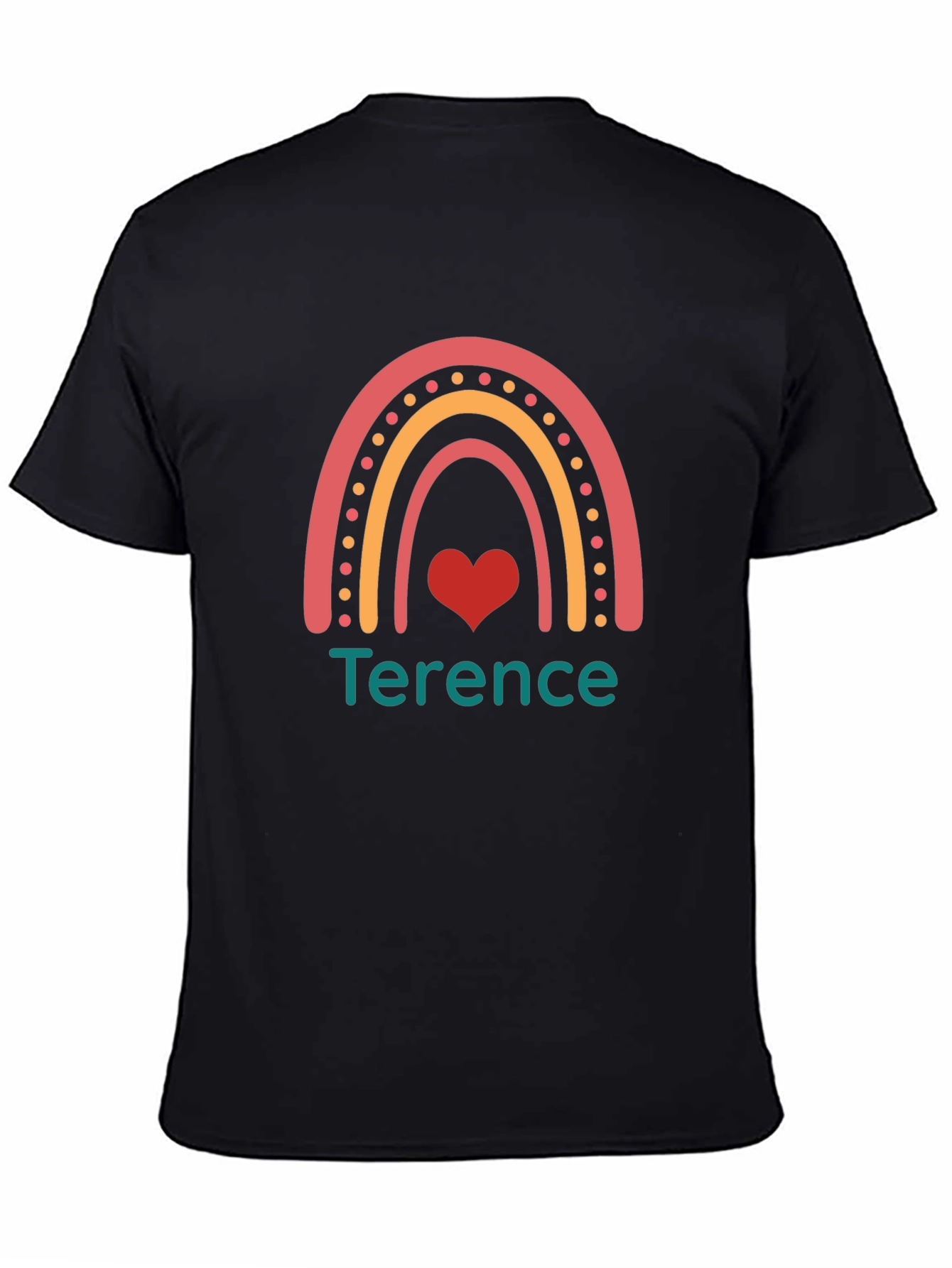 Rainbow Heart Custom Name T-Shirt