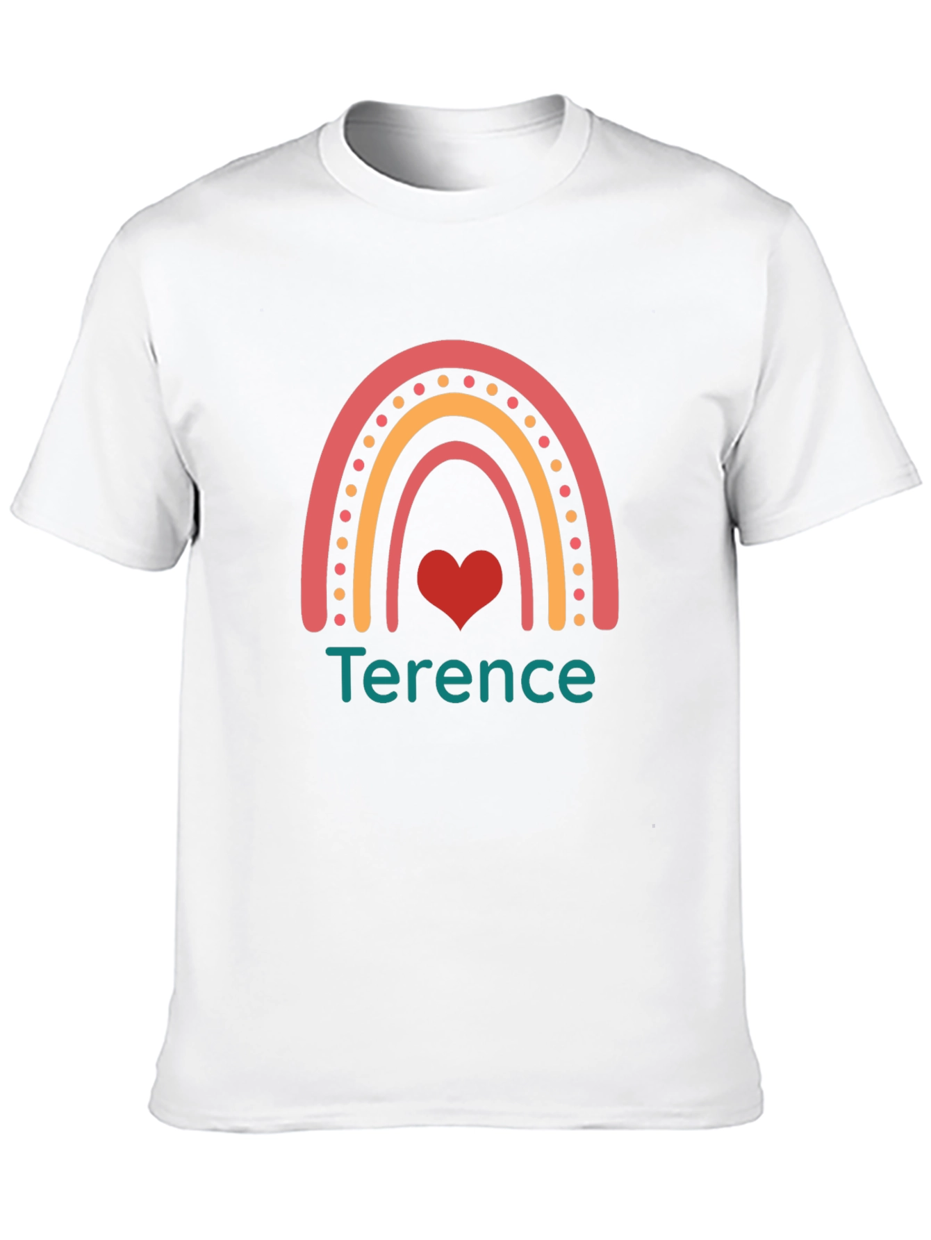 Rainbow Heart Custom Name T-Shirt