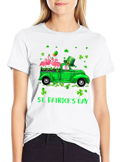 St. Patricks Day Flamingo Truck T-Shirt