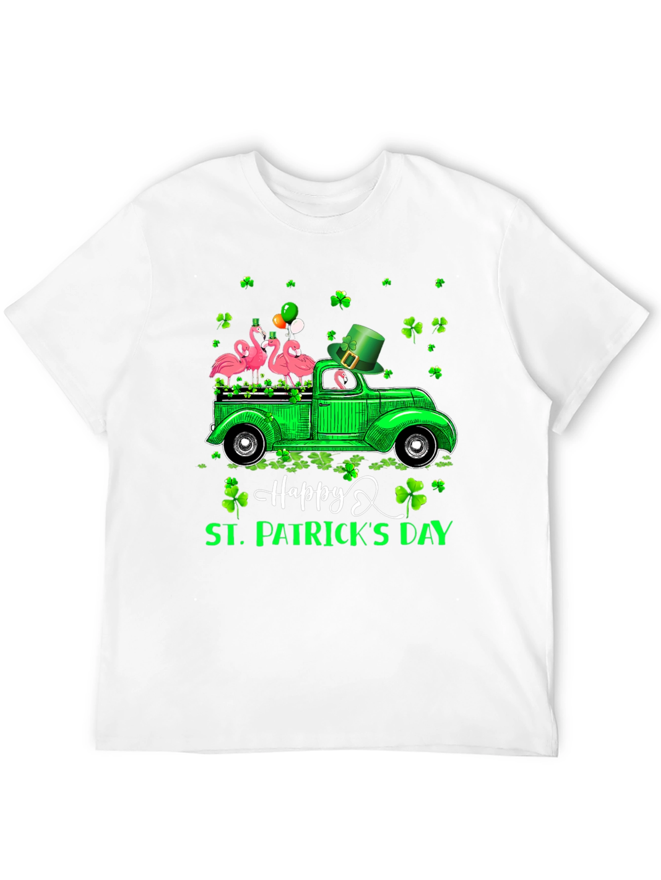 St. Patricks Day Flamingo Truck T-Shirt