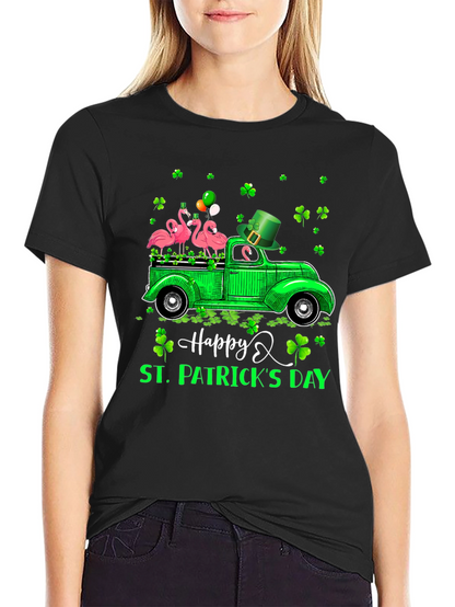 St. Patricks Day Flamingo Truck T-Shirt