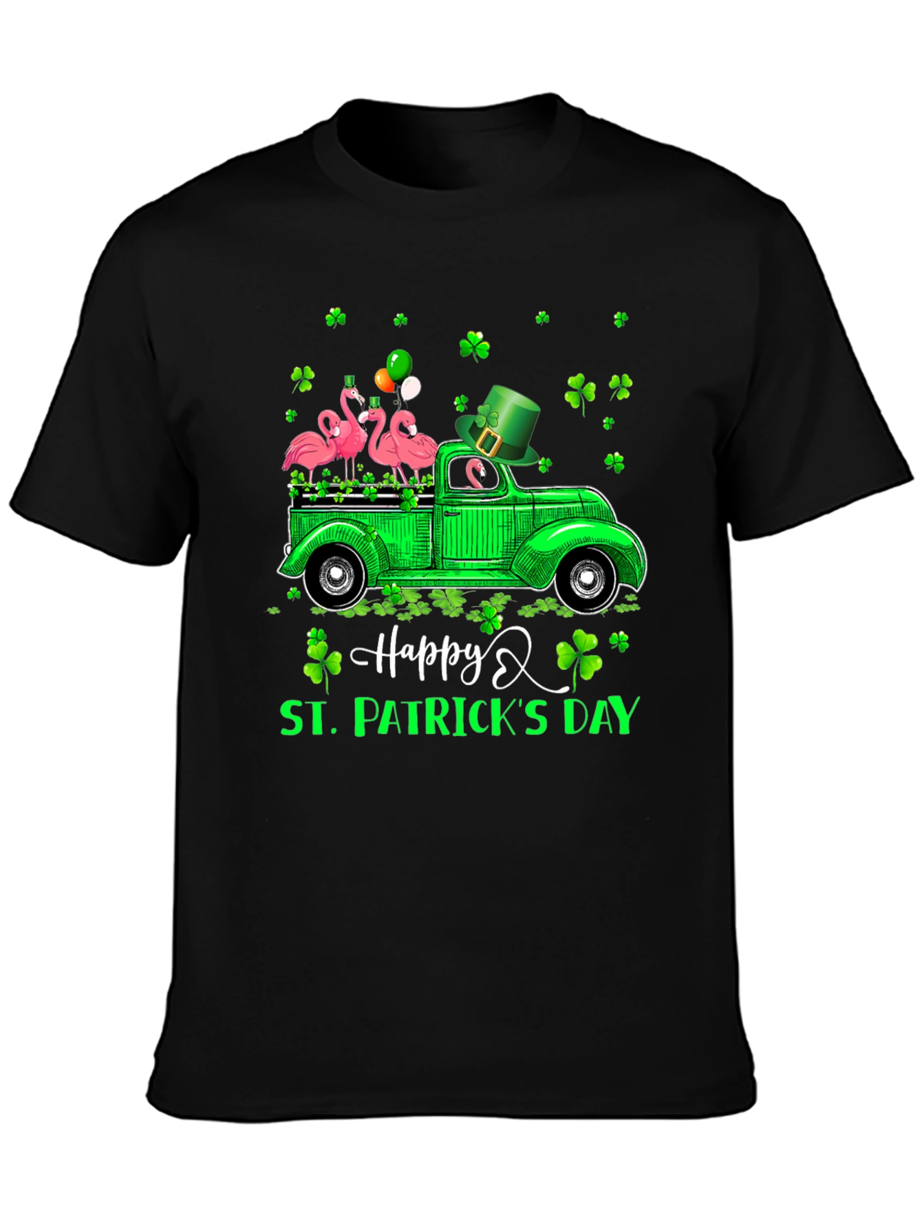 St. Patricks Day Flamingo Truck T-Shirt