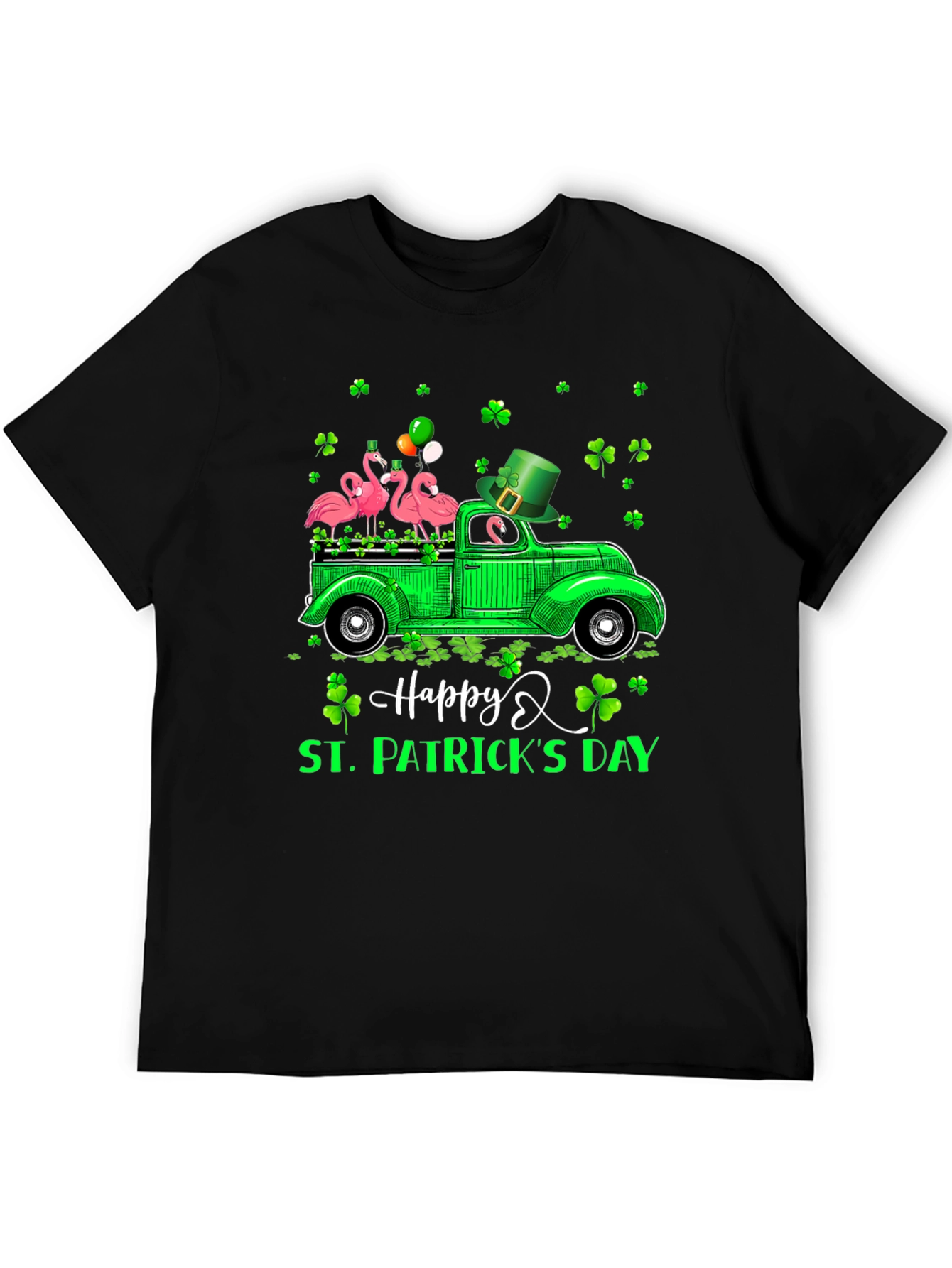 St. Patricks Day Flamingo Truck T-Shirt