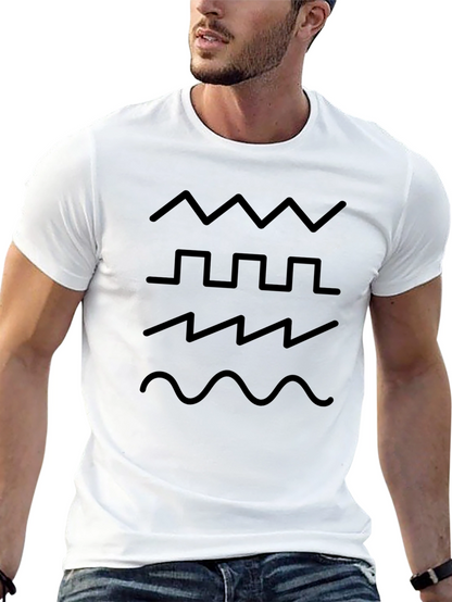 Waveform Graphic Print Mens Black T-Shirt