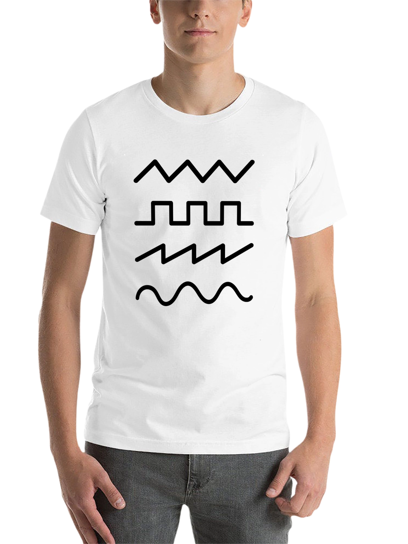 Waveform Graphic Print Mens Black T-Shirt