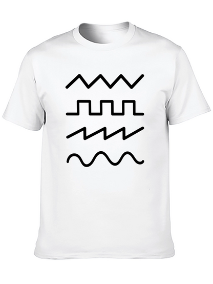 Waveform Graphic Print Mens Black T-Shirt