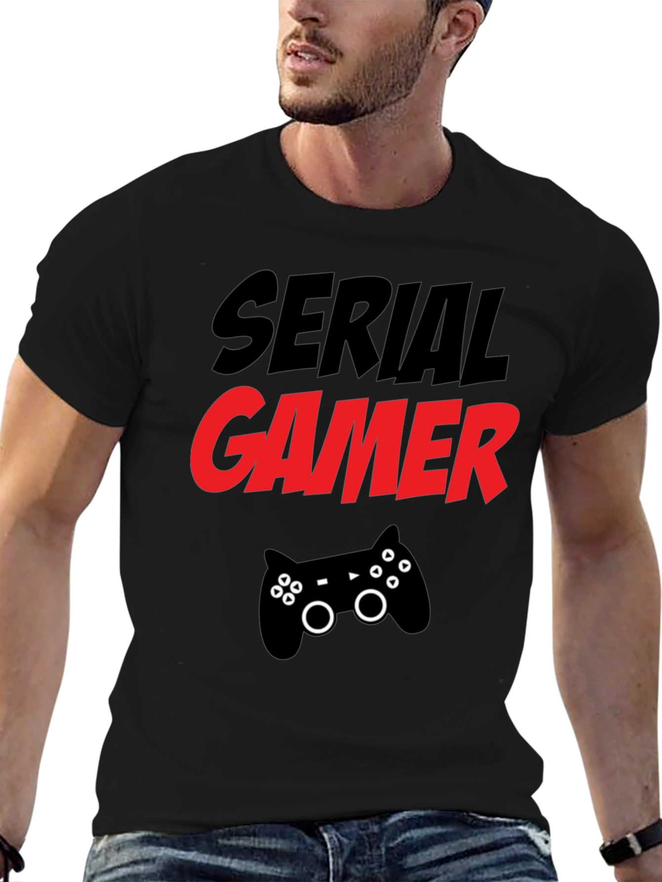 Serial Gamer T-Shirt - Black Gaming Tee