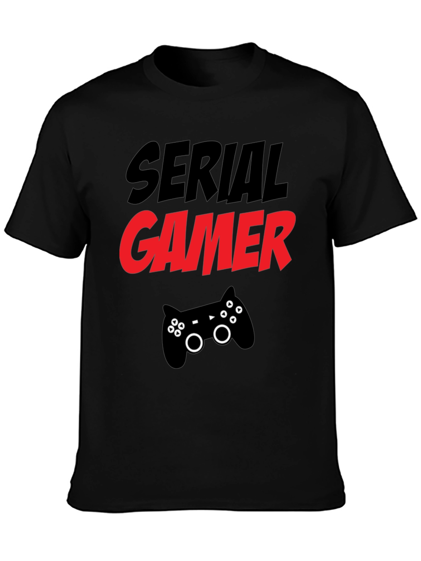 Serial Gamer T-Shirt - Black Gaming Tee