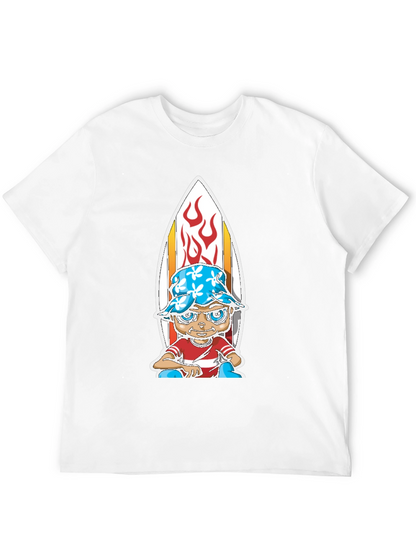 Surfer Kid Graphic Tee - Black Cotton Blend