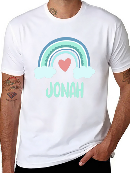Personalized Jonah Rainbow Heart T-Shirt