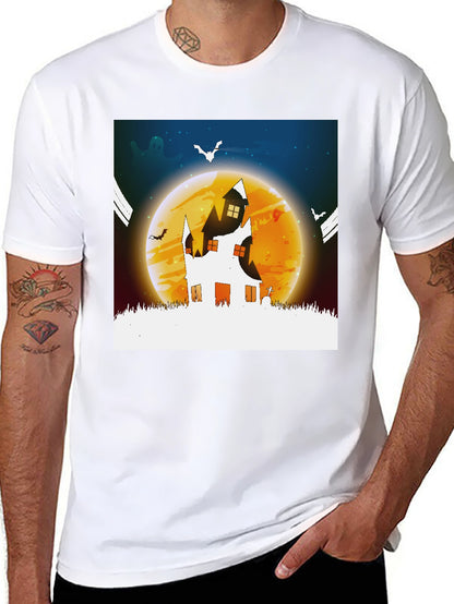 Halloween Haunted House Graphic Tee - Spooky Season!