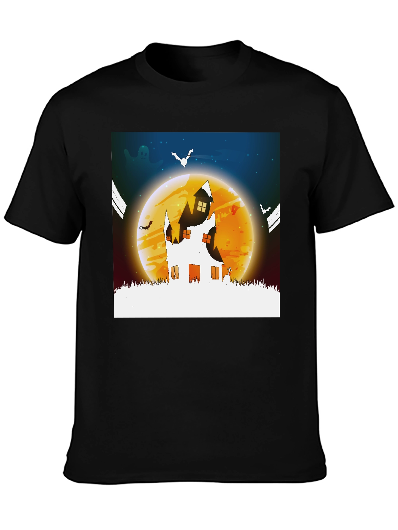 Halloween Haunted House Graphic Tee - Spooky Season!