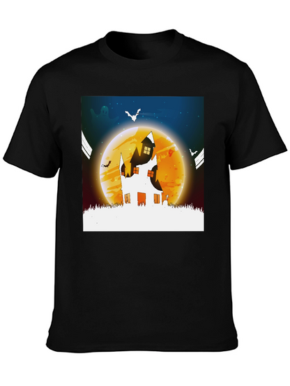 Halloween Haunted House Graphic Tee - Spooky Season!