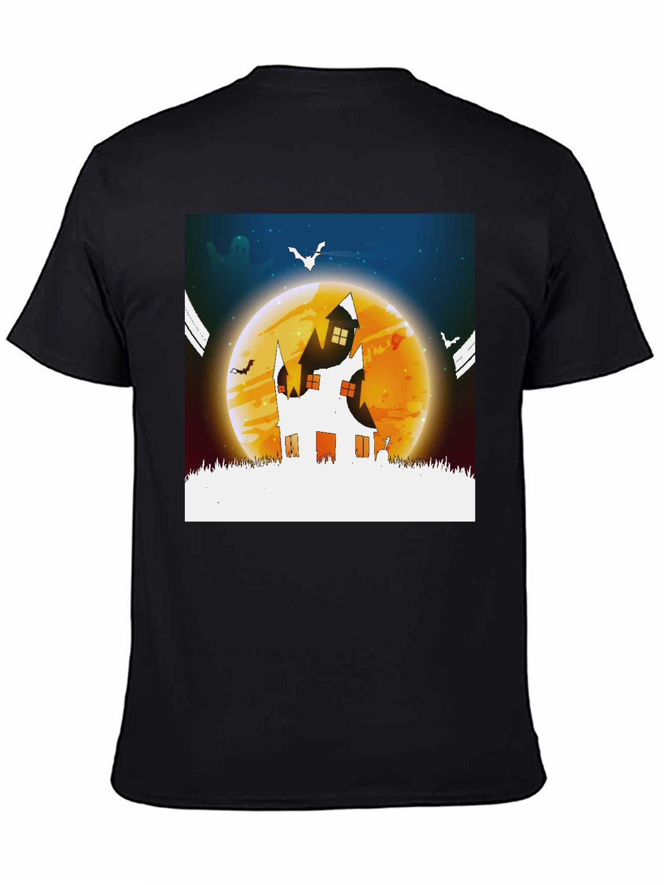 Halloween Haunted House Graphic Tee - Spooky Season!