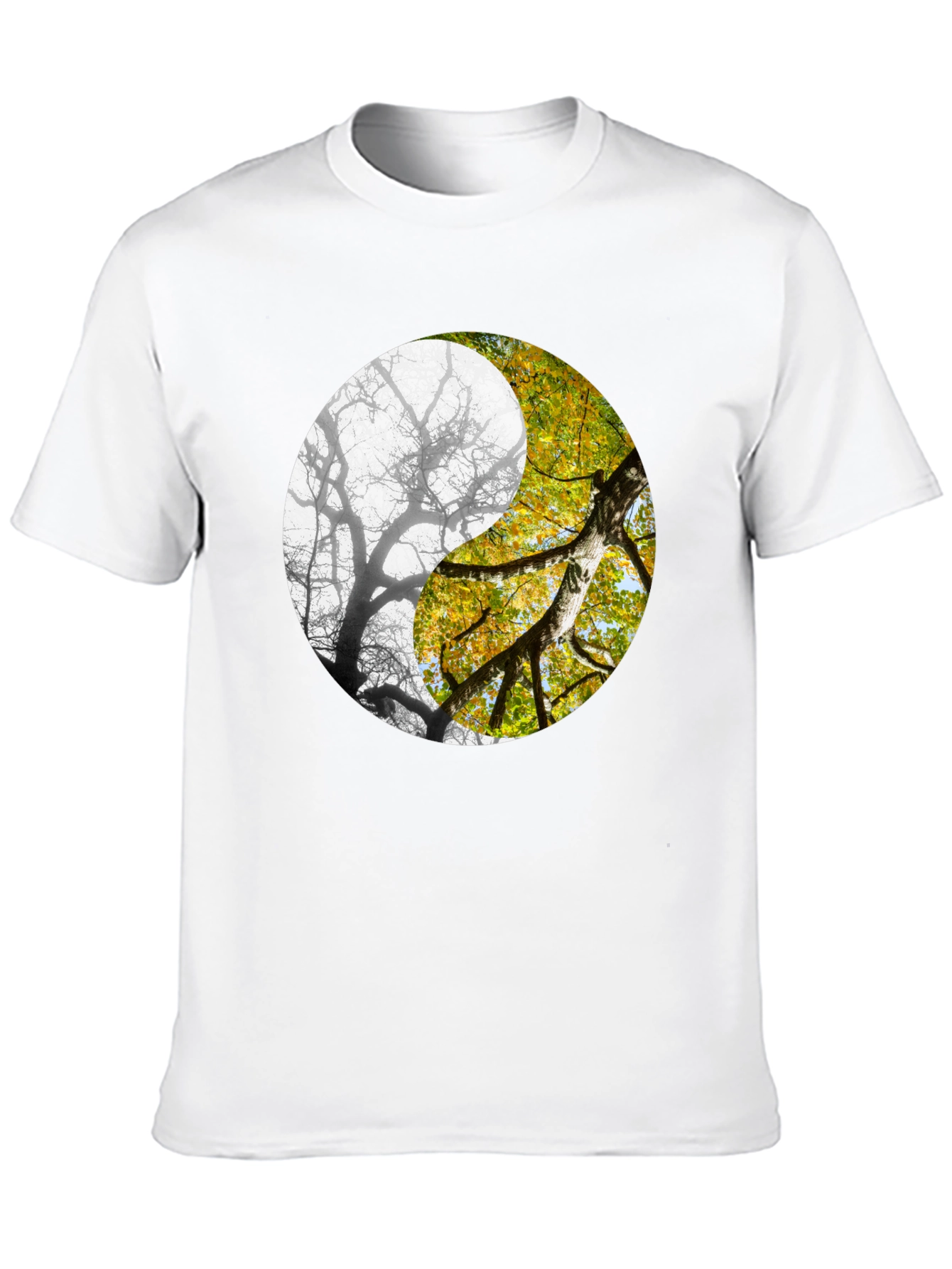 Yin Yang Tree Graphic Tee - Nature Inspired Design