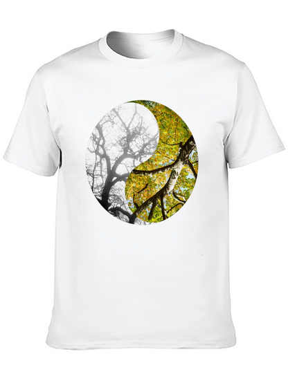 Yin Yang Tree Graphic Tee - Nature Inspired Design