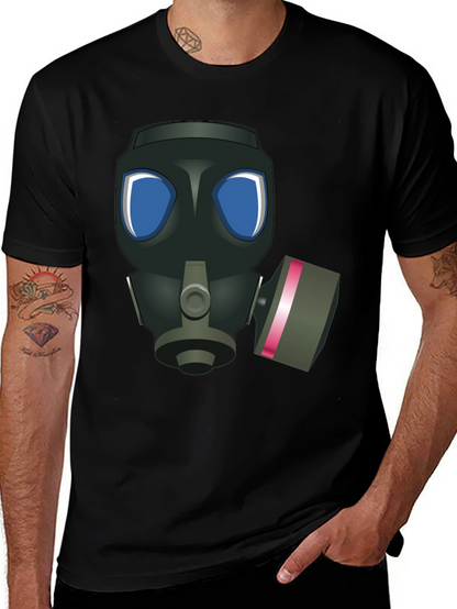 Gas Mask Graphic T-Shirt - Black Casual Tee
