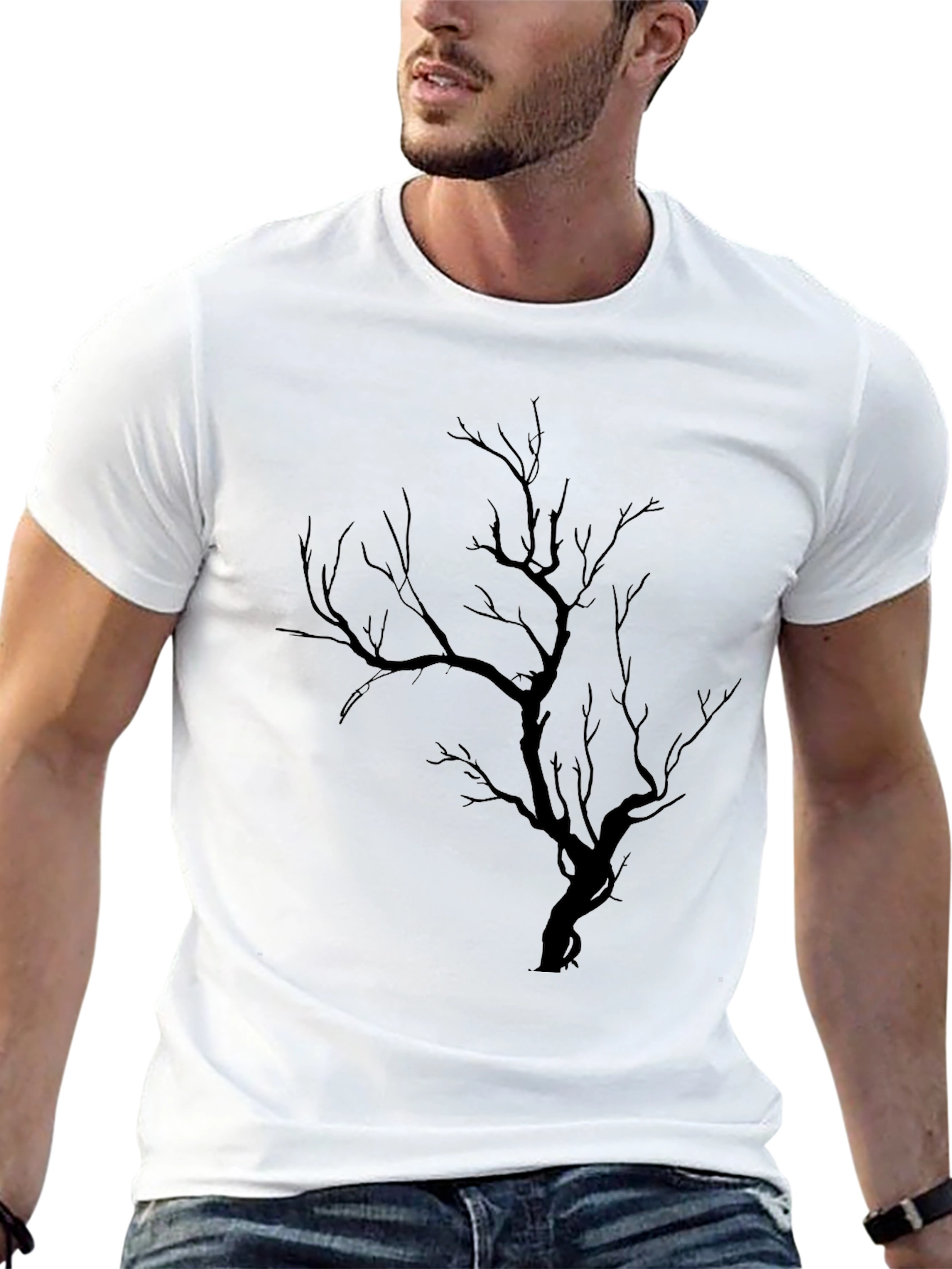 Black Tree Graphic Tee - Mens Casual Shirt
