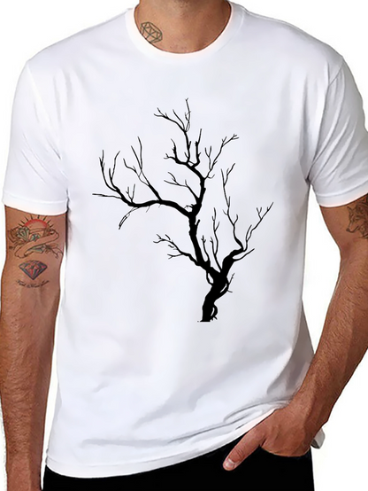 Black Tree Graphic Tee - Mens Casual Shirt