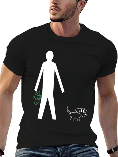 Funny Stick Figure Dog Walk T-Shirt