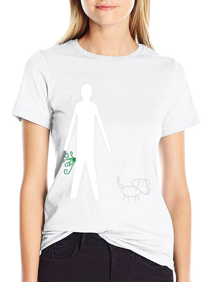 Funny Stick Figure Dog Walk T-Shirt