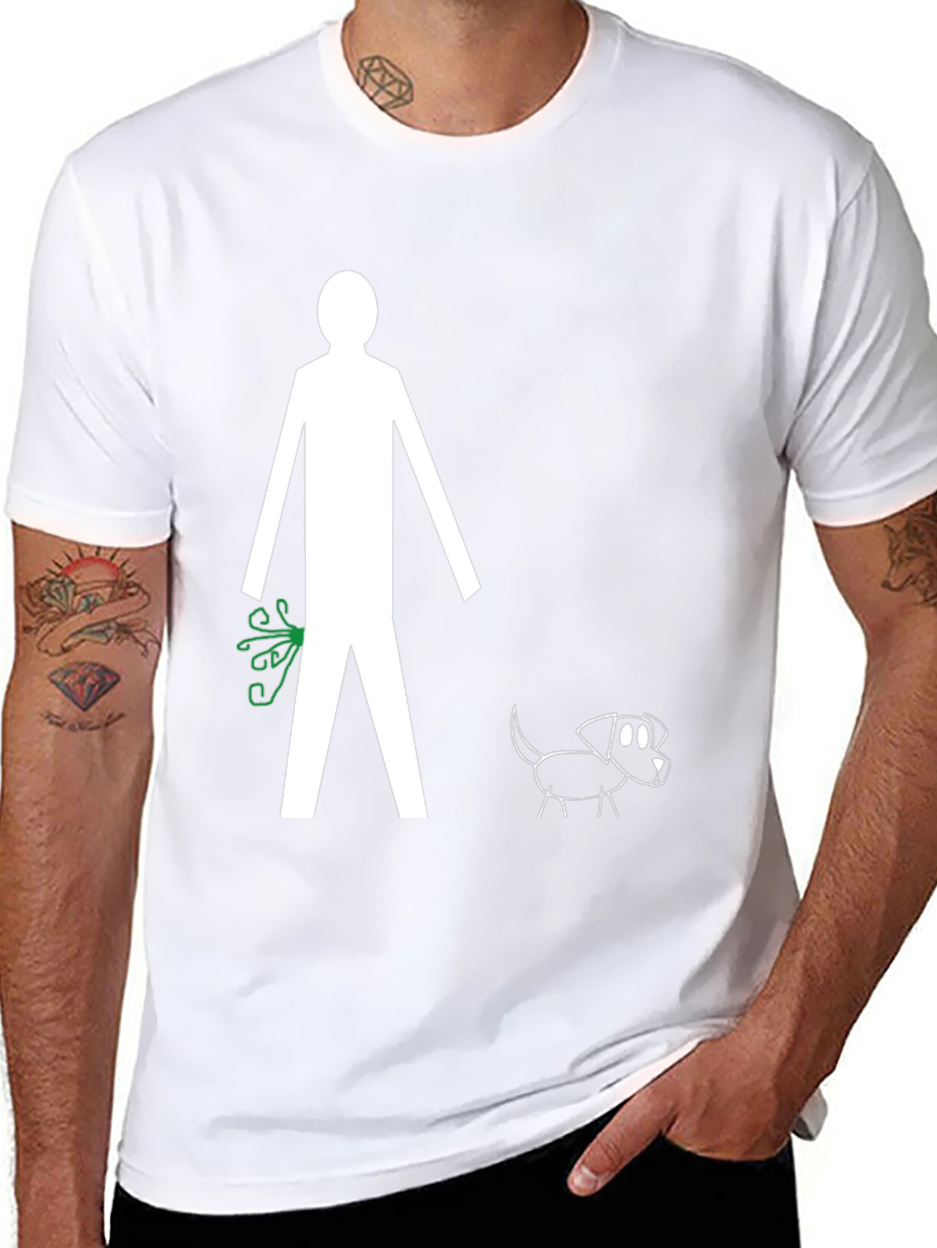 Funny Stick Figure Dog Walk T-Shirt