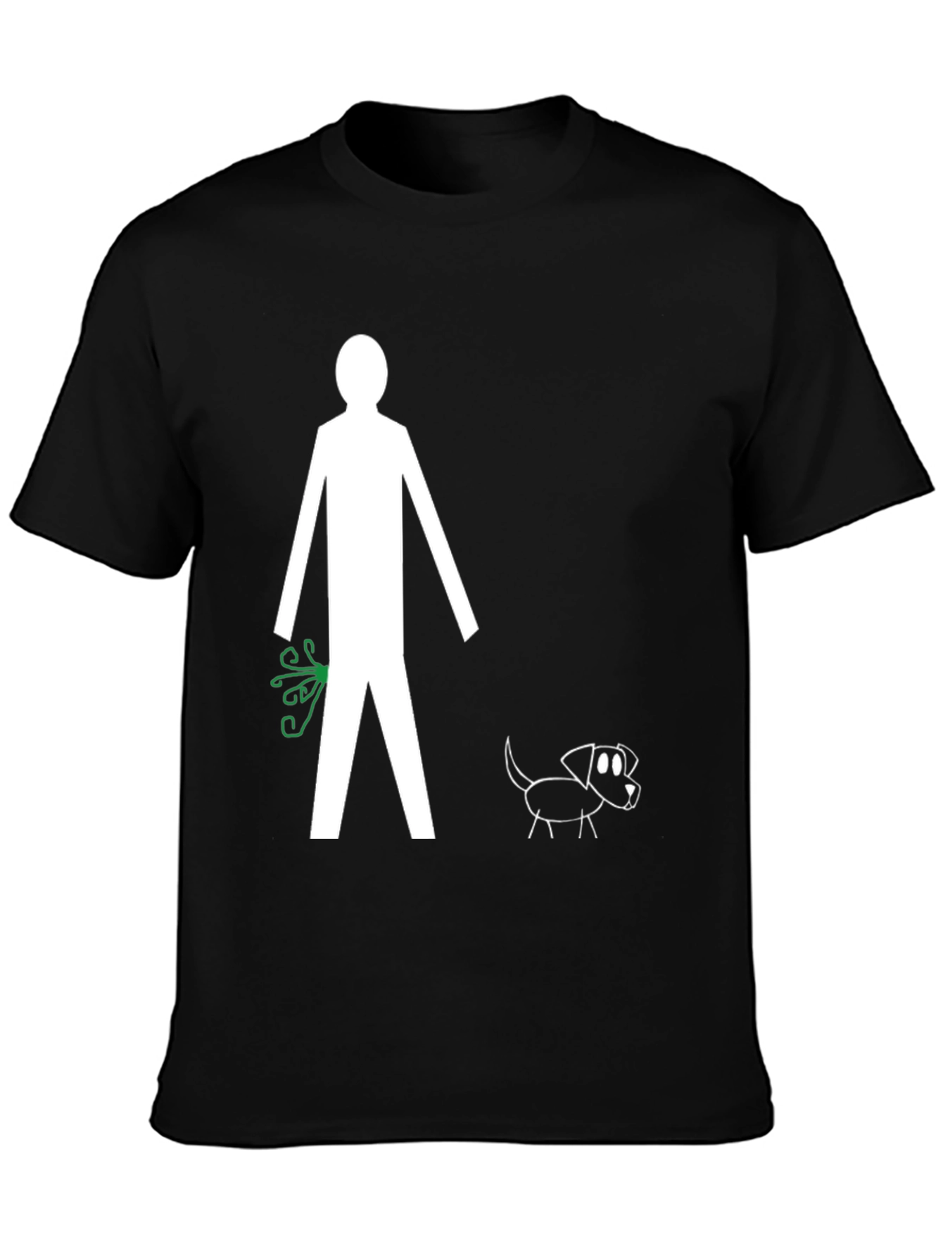 Funny Stick Figure Dog Walk T-Shirt