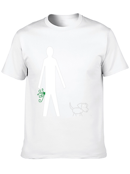 Funny Stick Figure Dog Walk T-Shirt