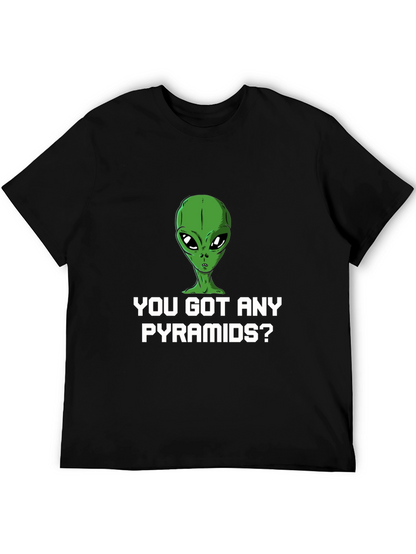 Alien Pyramids Graphic Tee - Sci-Fi Humor Shirt