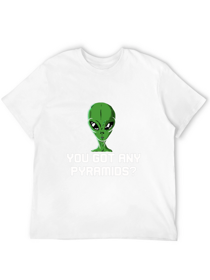 Alien Pyramids Graphic Tee - Sci-Fi Humor Shirt