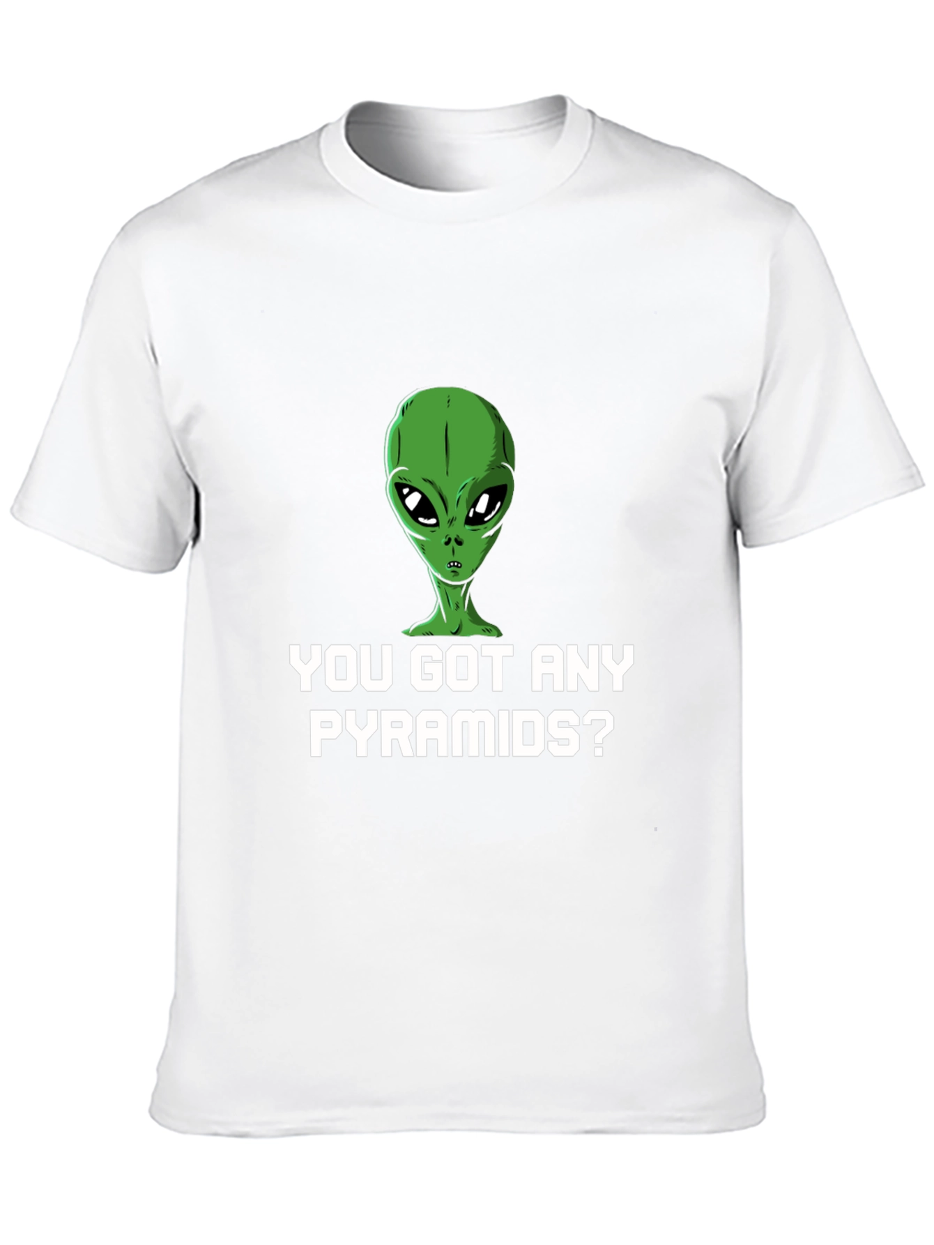 Alien Pyramids Graphic Tee - Sci-Fi Humor Shirt