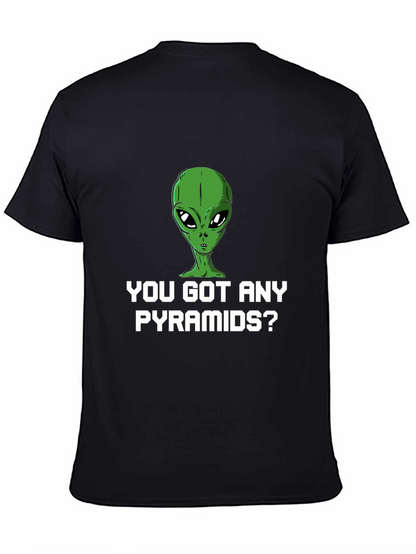 Alien Pyramids Graphic Tee - Sci-Fi Humor Shirt