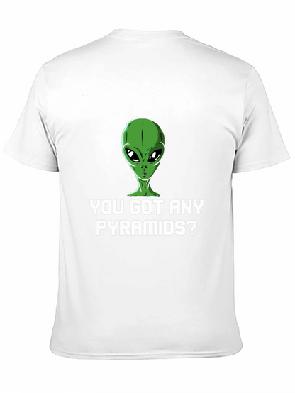 Alien Pyramids Graphic Tee - Sci-Fi Humor Shirt