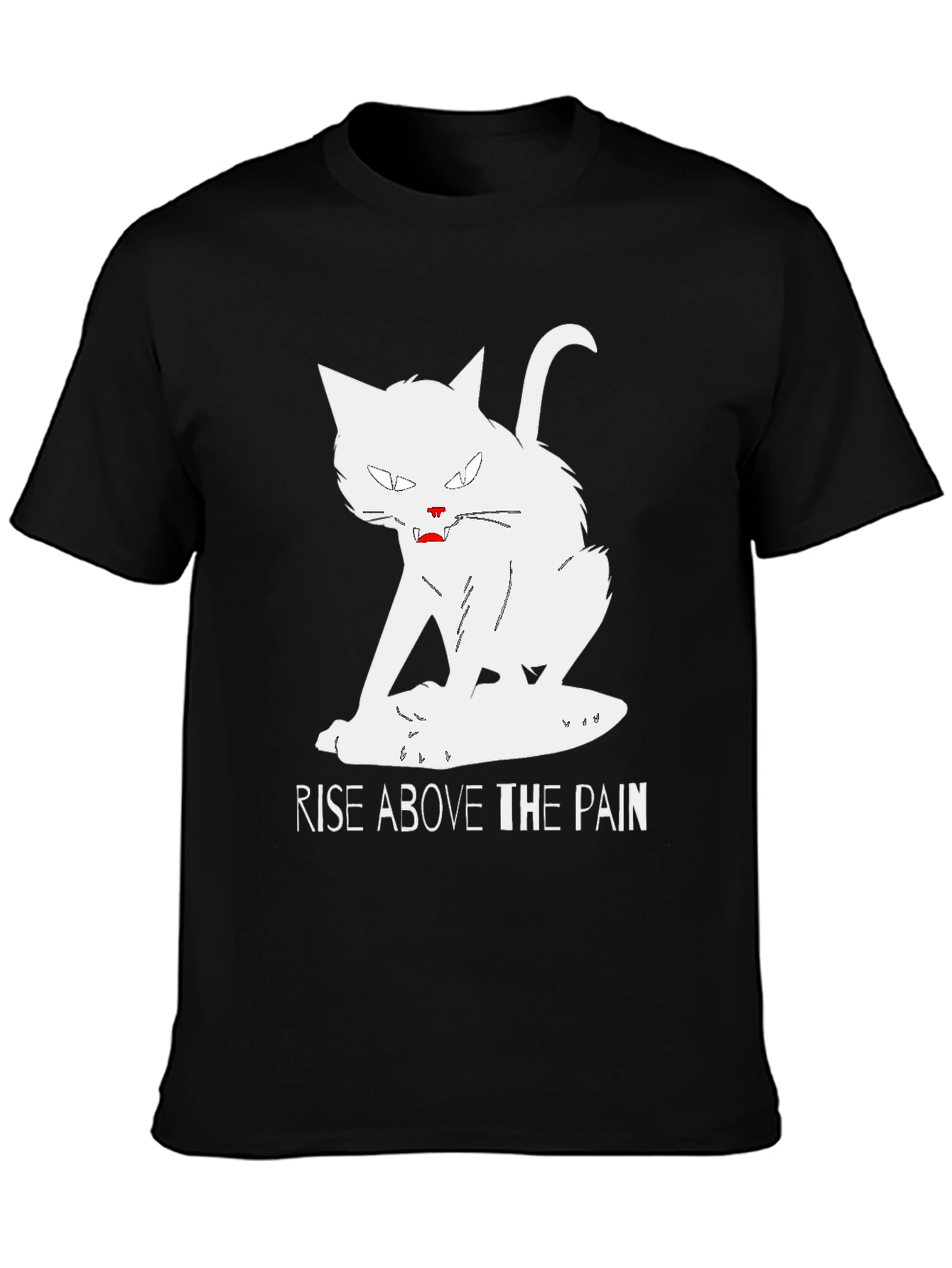 Rise Above T-Shirt - White Cat Graphic Tee