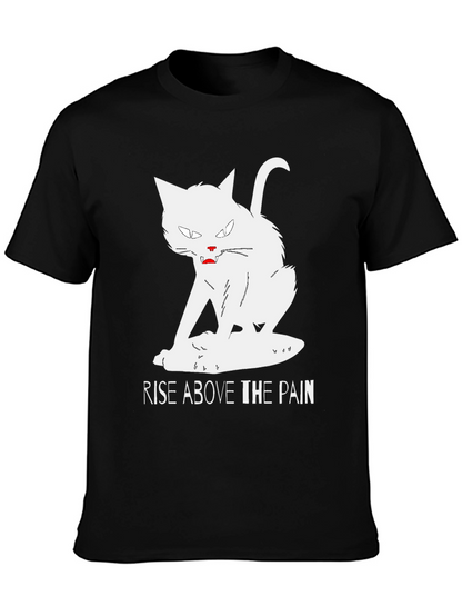 Rise Above T-Shirt - White Cat Graphic Tee