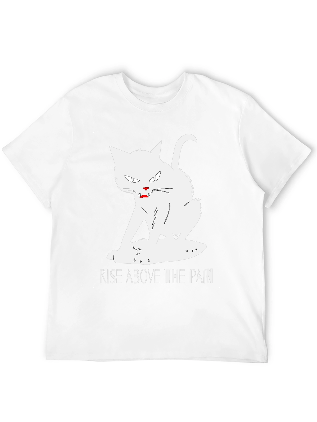 Rise Above T-Shirt - White Cat Graphic Tee