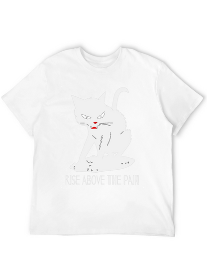 Rise Above T-Shirt - White Cat Graphic Tee