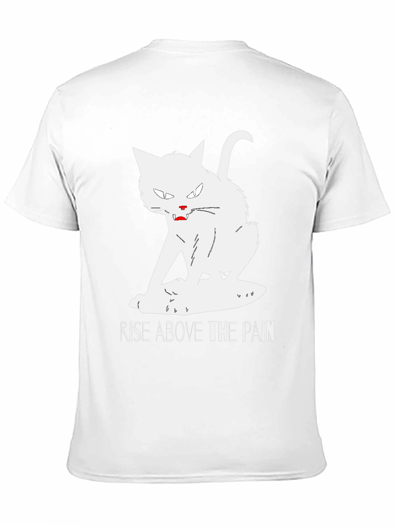 Rise Above T-Shirt - White Cat Graphic Tee