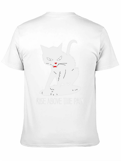 Rise Above T-Shirt - White Cat Graphic Tee