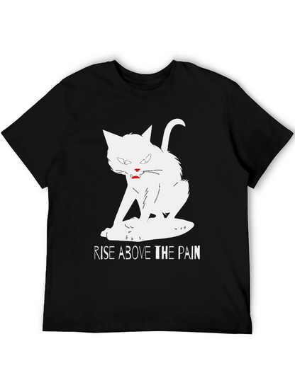 Rise Above T-Shirt - White Cat Graphic Tee