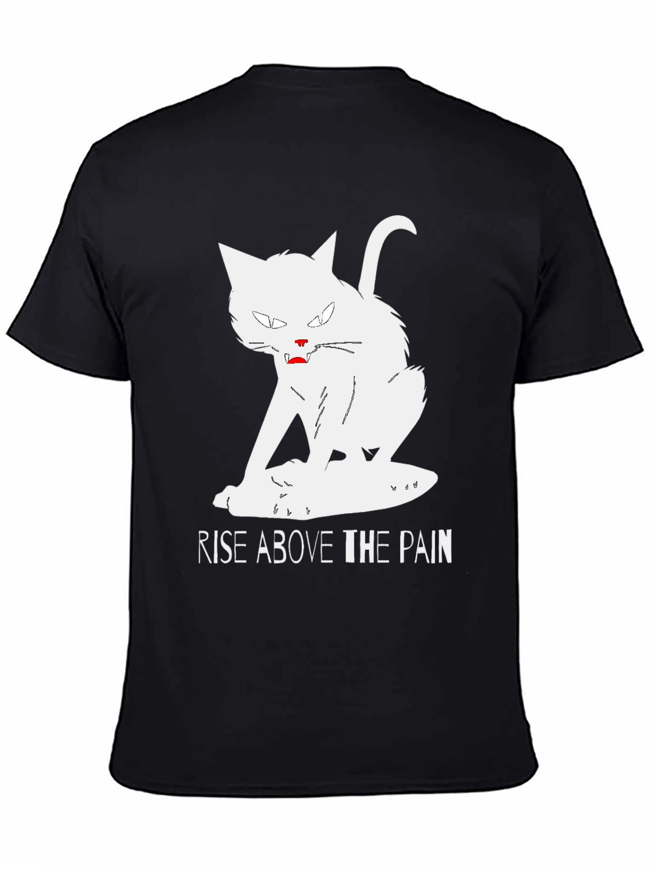 Rise Above T-Shirt - White Cat Graphic Tee