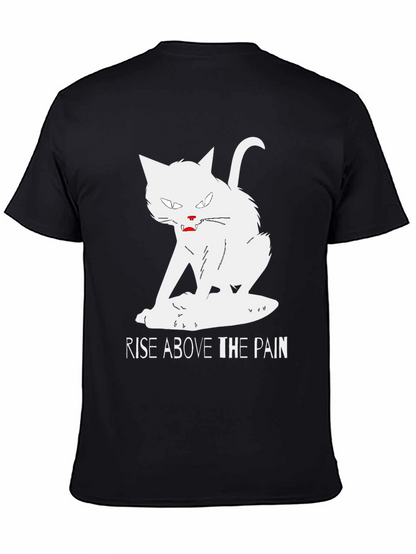 Rise Above T-Shirt - White Cat Graphic Tee