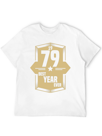 1979 Best Year Ever Graphic Print Black T-Shirt