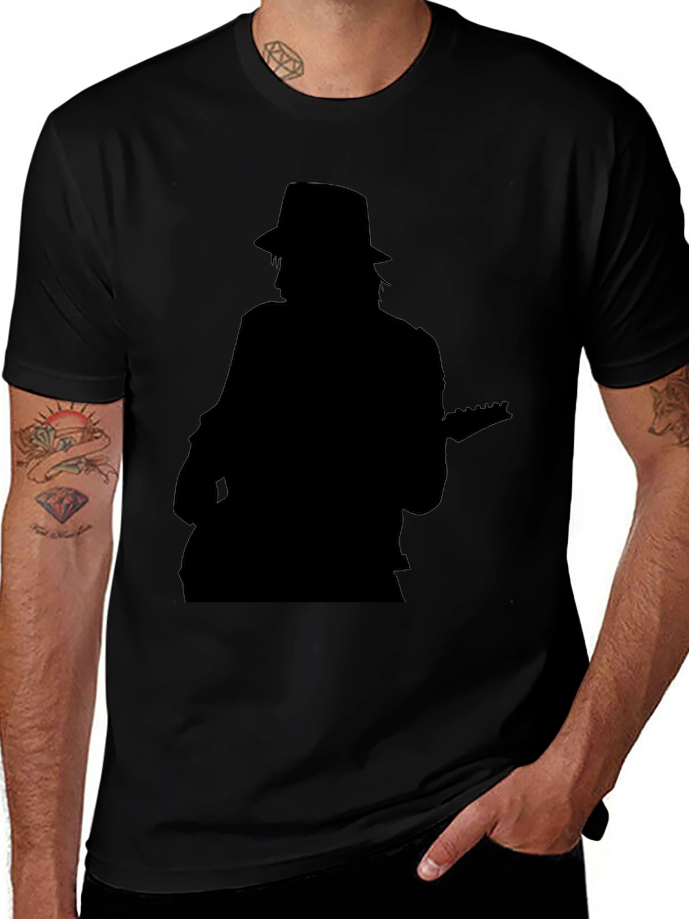 Silhouette Musician Graphic Tee - Classic Black T-Shirt